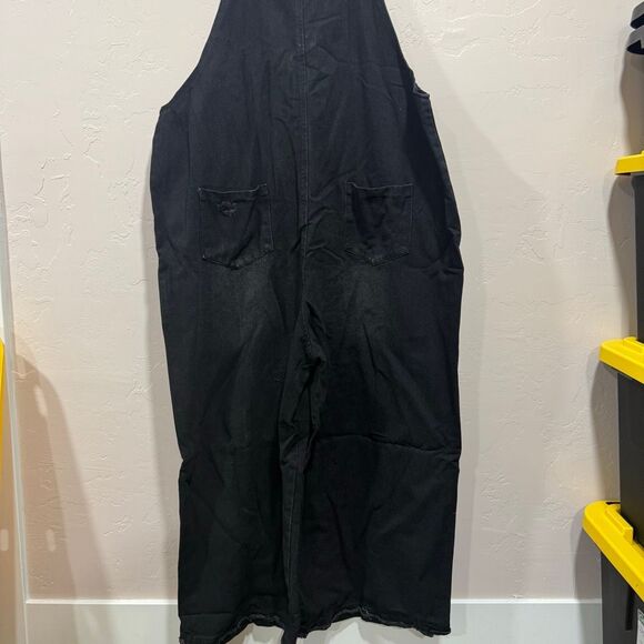 Black Denim Easel Overalls - Picture 3 of 6